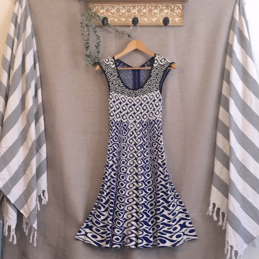 Nic+Zoe jacquard knit fit and flair dress